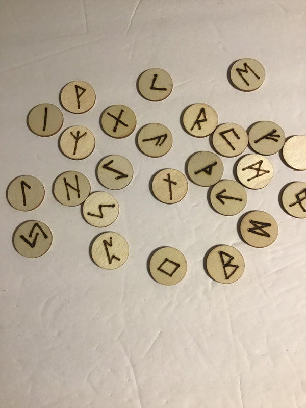 Wood-burned Rune Set