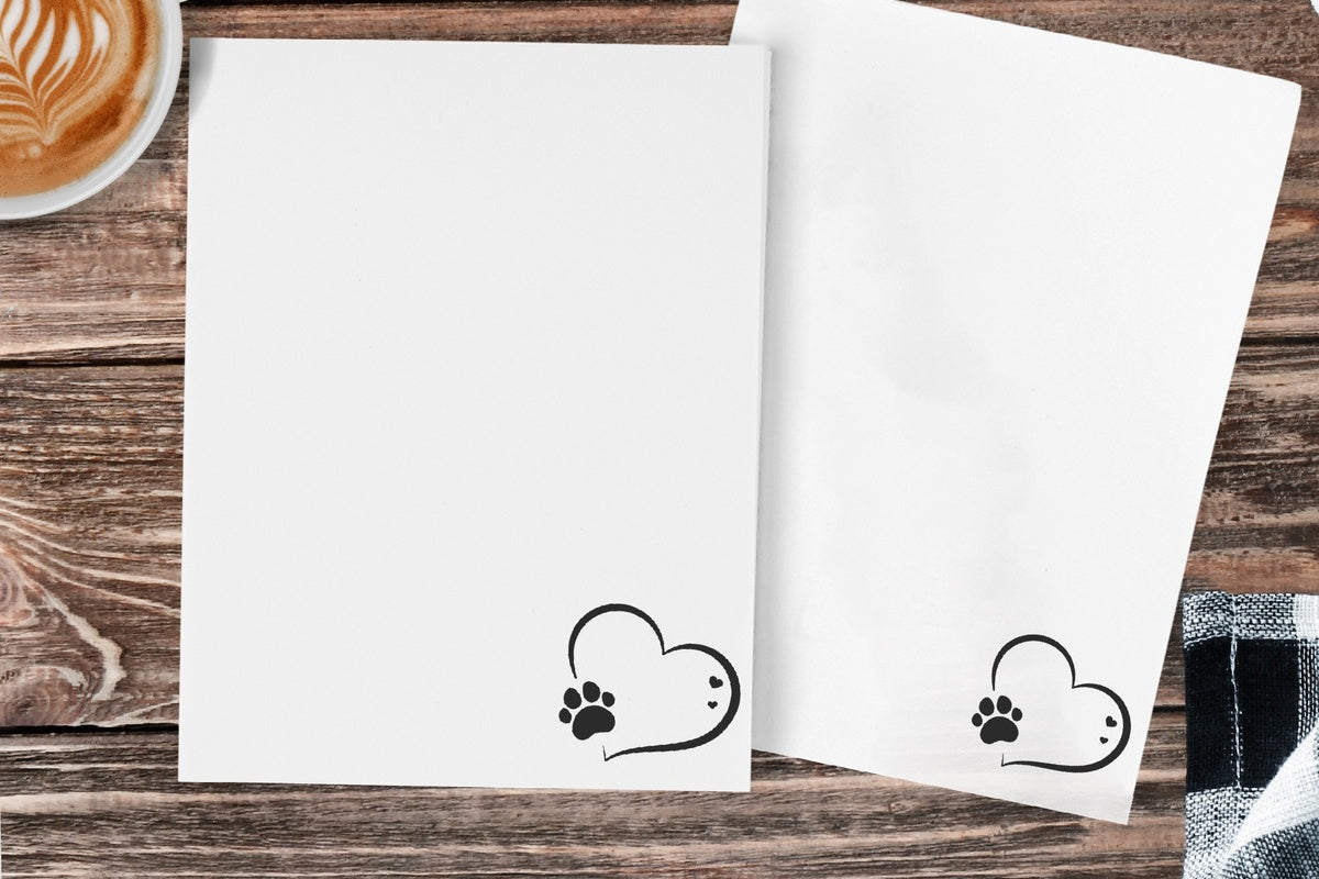 Paw Print Heart Notepad