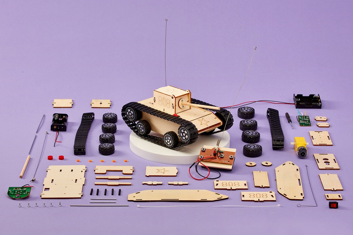 Personalized DIY Kit Radio Controlled Tank - Educational STEM Toy for Kids, Fun Science Crafts STEM Kit