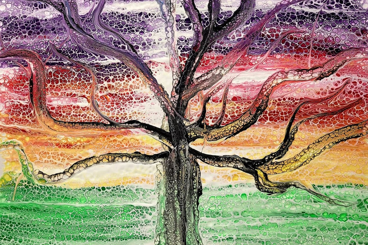 Paint Pouring Tree of Life Art Kit