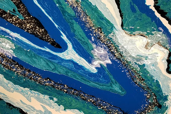 Paint Pouring Geode on Canvas - Art Kit