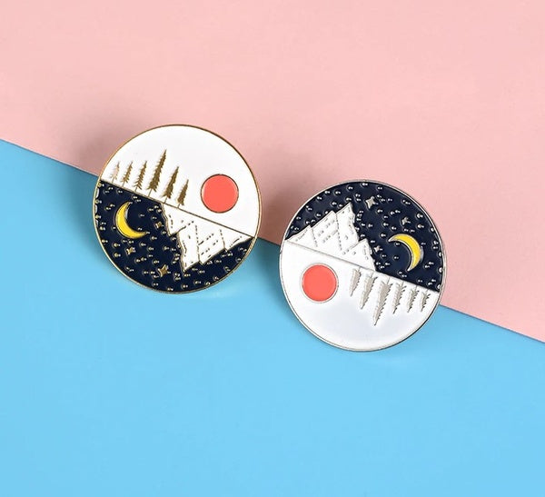 Sun + Moon Mountains Pin