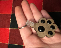 Paw Print Fidget Keychain- Walnut and Semi-Precious Jasper