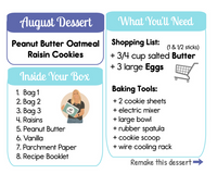 SOLD OUT: Peanut Butter Oatmeal Raisin Cookies: 1-Time Baking Kit