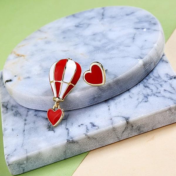 Fun Heart + Parachute Mismatch Earrings