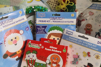 Kids Level 1 - Stamped Cross Stitch & Simple Felt - Craft Subscription Box (Recommended Age 6+).