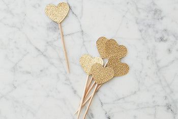 Toppers: Gold Hearts