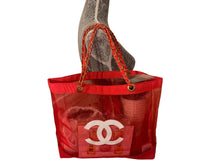 Red Mesh Chanel VIP Tote