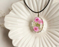 Glass-Encased Dried Flower Necklace