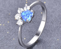 Blue Fire Paw Shaped Ring