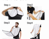 50% off Men Facial Hair Beard Trimmings Catcher Whiskers Bib Shaving Apron Cape Cloth Kit (2 suction cups included) | Father | Barber |