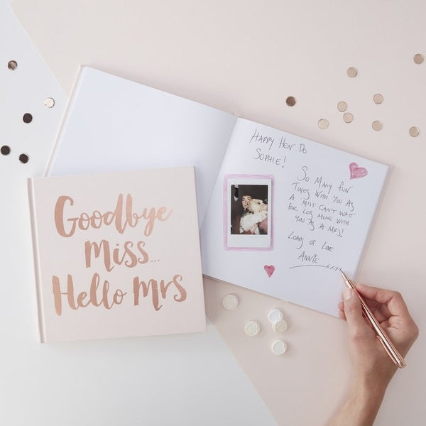 Rose Gold Goodbye Miss, Hello Mrs Advice Book