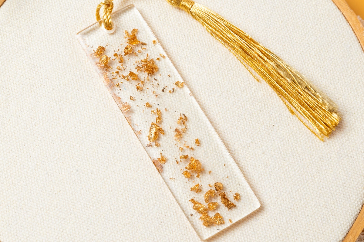 Gold Flake Mini Resin Bookmark