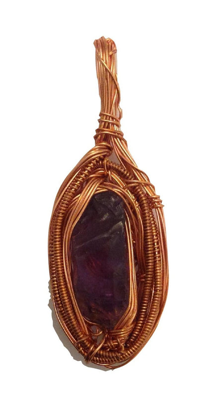 Amethyst Wire Wrap Pendant.