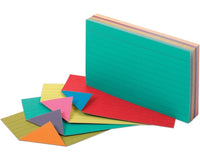 Oxford Two-Tone Index Cards, 3" x 5", Asst Colors, Ruled, 100 per Pack