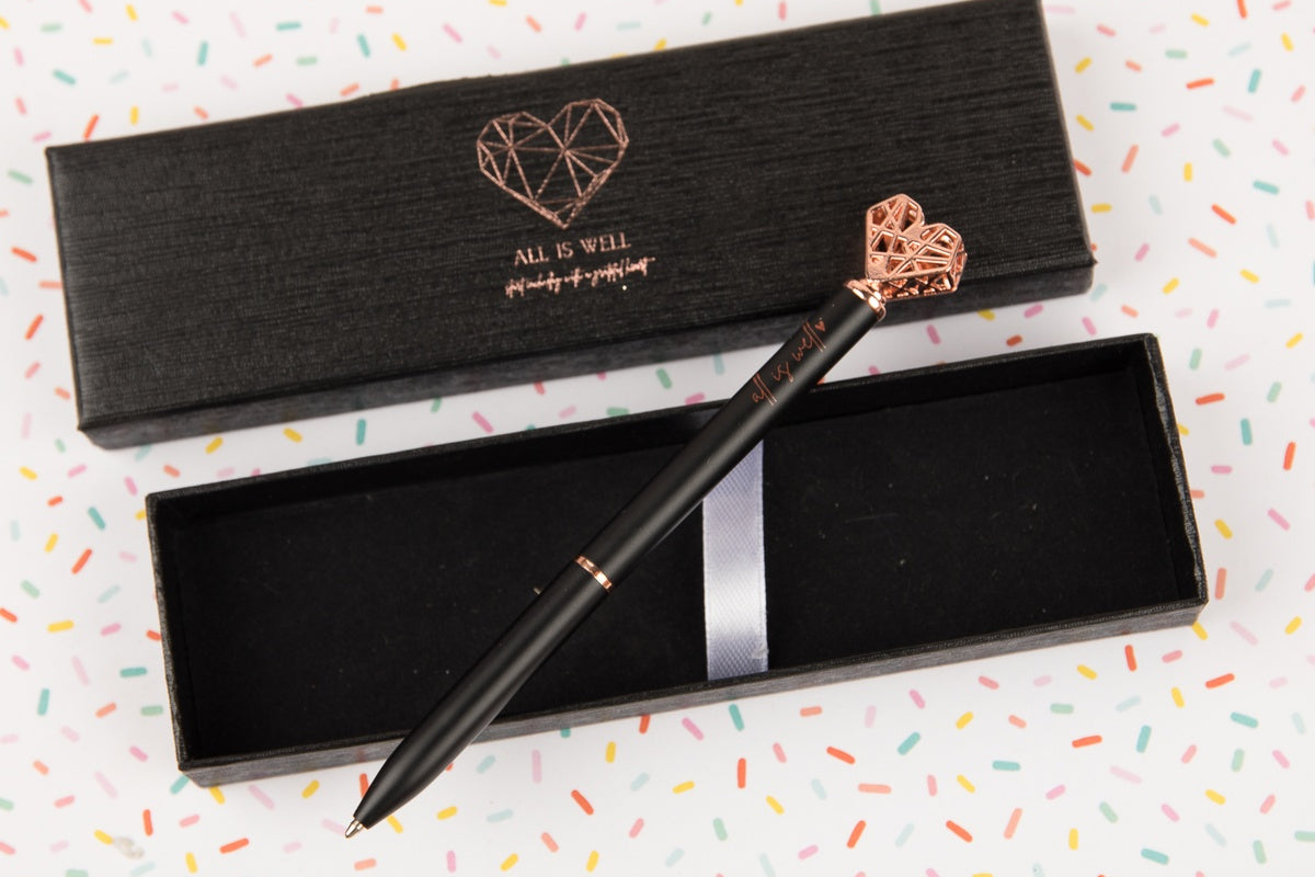 “All Is Well” Diamond Heart Pen