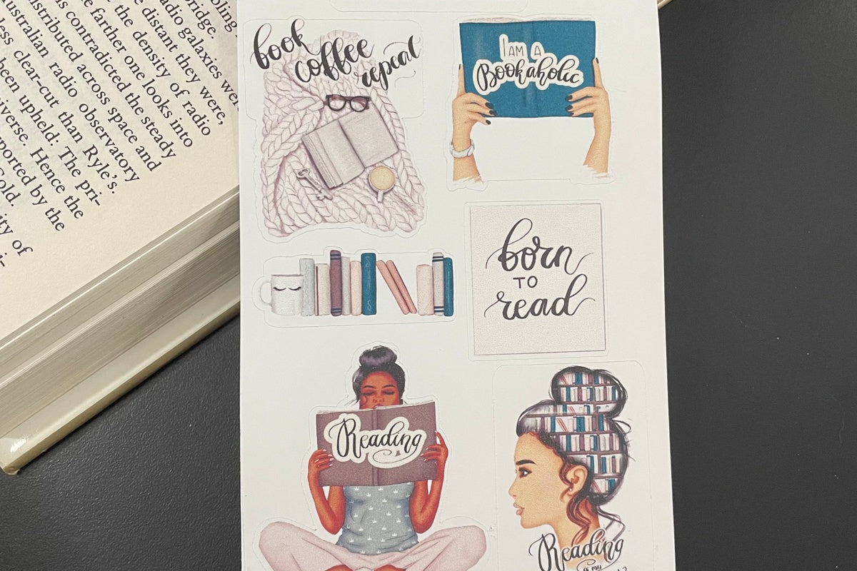 Cozy Up with a Good Book Vinyl Sticker Sheet