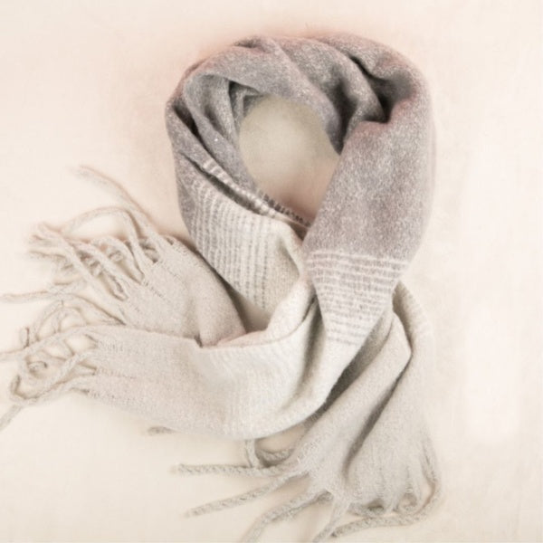 Grey Fringe Scarf