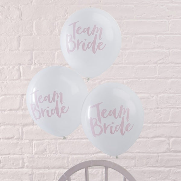 Pink & White Team Bride Hen Party Balloons