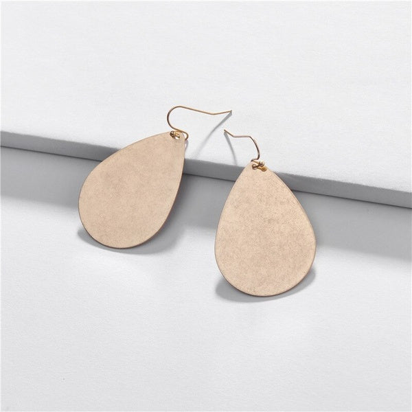 Gold Scratched-Finish Dangly Earrings