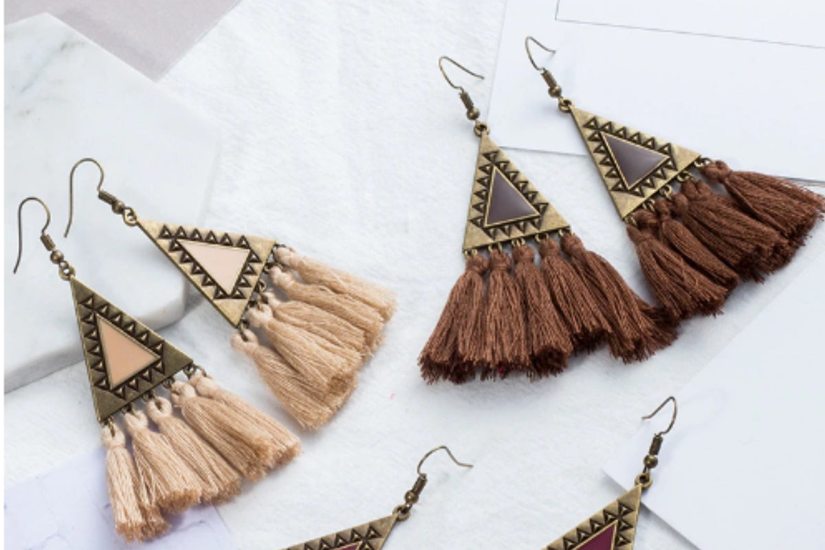 Triangle Tassel Earrings