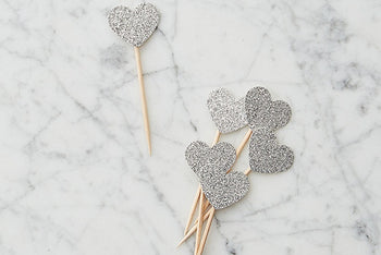 Toppers: Silver Hearts