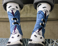 Dignified Reflective Panda Wearing a Suit Socks (Men's Sized)