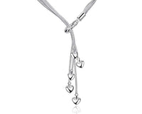 LOVE 925 Sterling Silver Lariat Layered Necklace