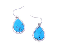 Blue Marble Drop Earrings