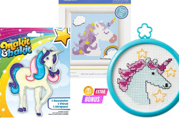 Kids Level 3 - Counted Cross Stitch & Punch Needle - Craft Subscription Box (Recommended Age 10+).