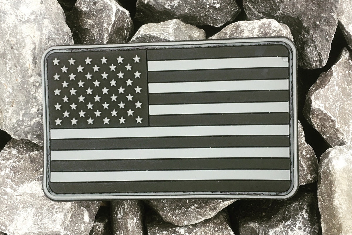 Subdued Black and Gray American Flag Morale Patch