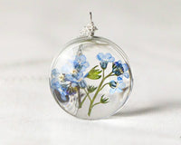 Glass-Encased Dried Flower Necklace