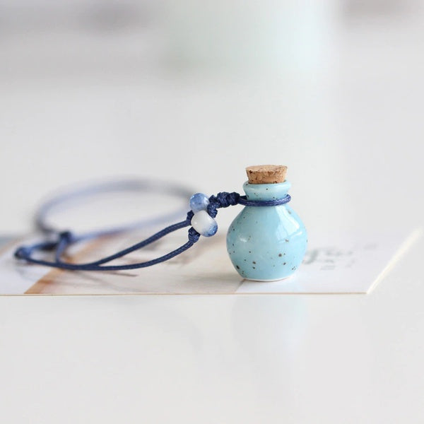 Dainty Ceramic Bottle Necklace