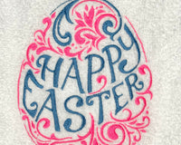 Happy Easter Embroidered Towel