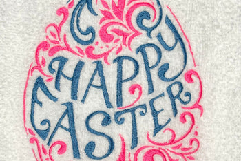 Happy Easter Embroidered Towel