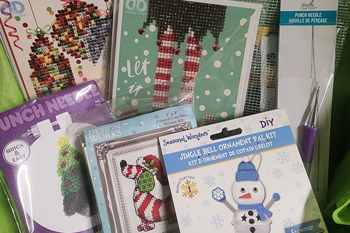 Kids Level 3 - Counted Cross Stitch & Punch Needle - Craft Subscription Box (Recommended Age 10+).