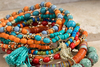 Georgeous Ocean Reef stacked bracelet