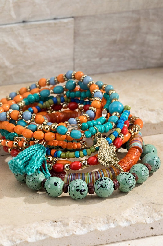 Georgeous Ocean Reef stacked bracelet