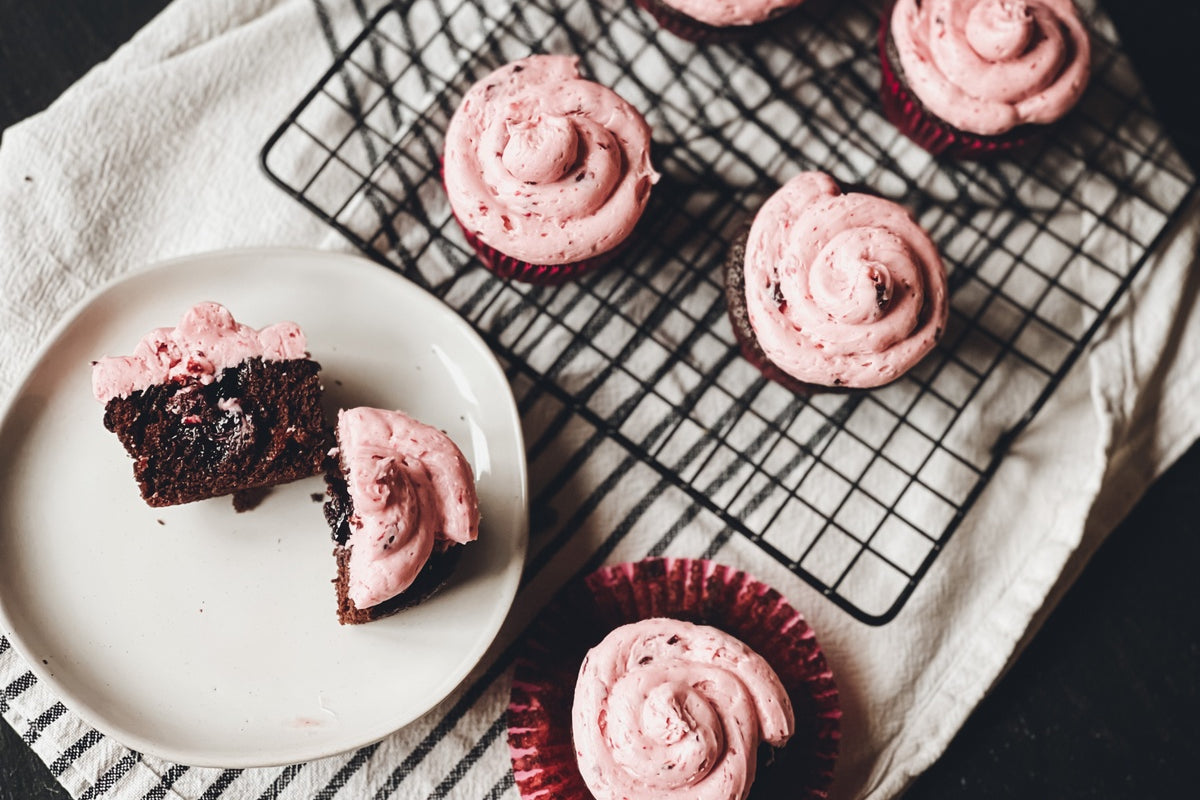 SOLD OUT: Cherry Filled Chocolate Cupcakes & Cherry Compote Buttercream: 1-Time Baking Kit