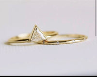 >> Almost Sold Out << MADALENA Geometric AAA CZ  2 Rings Gift SET