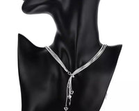 LOVE 925 Sterling Silver Lariat Layered Necklace