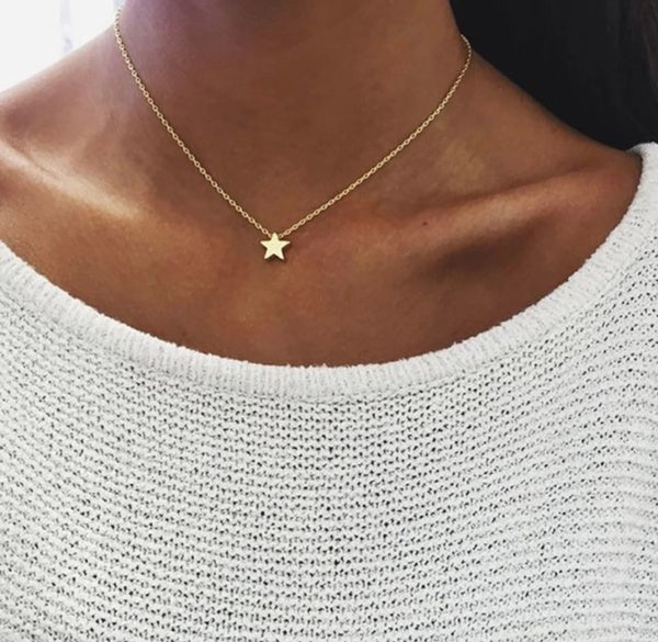 STAR  Minimalist 14K Gold Stainless Steel Tarnish free Necklace