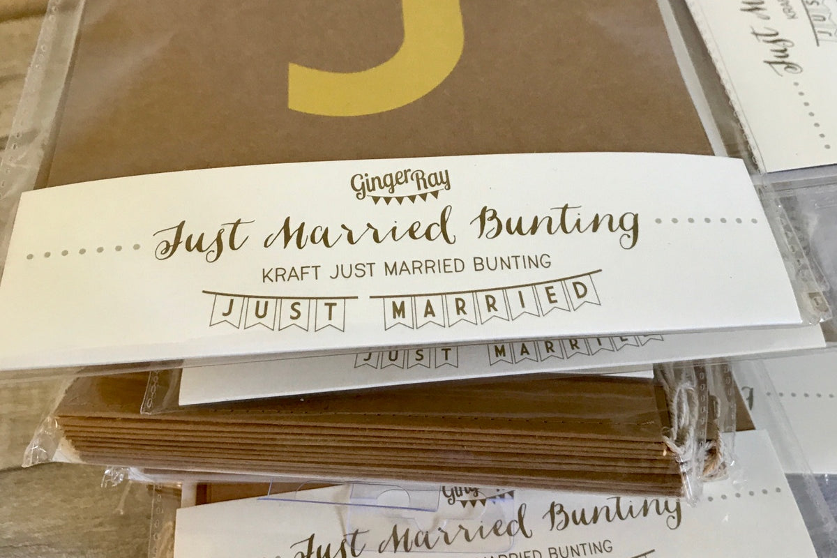 'Just Married' Gold Foiled Bunting