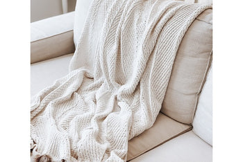 Cream Pom Blanket