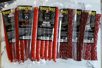 Boozy Jerky Style Steak Strip & Snack Stick Variety 6 Packages // 30 Servings