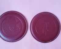 Wicked Broadway Musical inspired Glinda Elphaba Debossed Leather Coasters