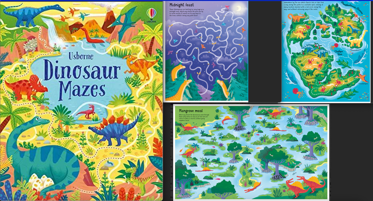 Dinosaur Mazes - 64 page Activity Book by Usborne