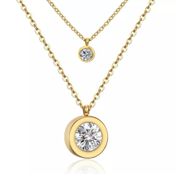 AISHA ♡ AAA Cubic Zirconia Diamond Tarnish-free Layered Necklace