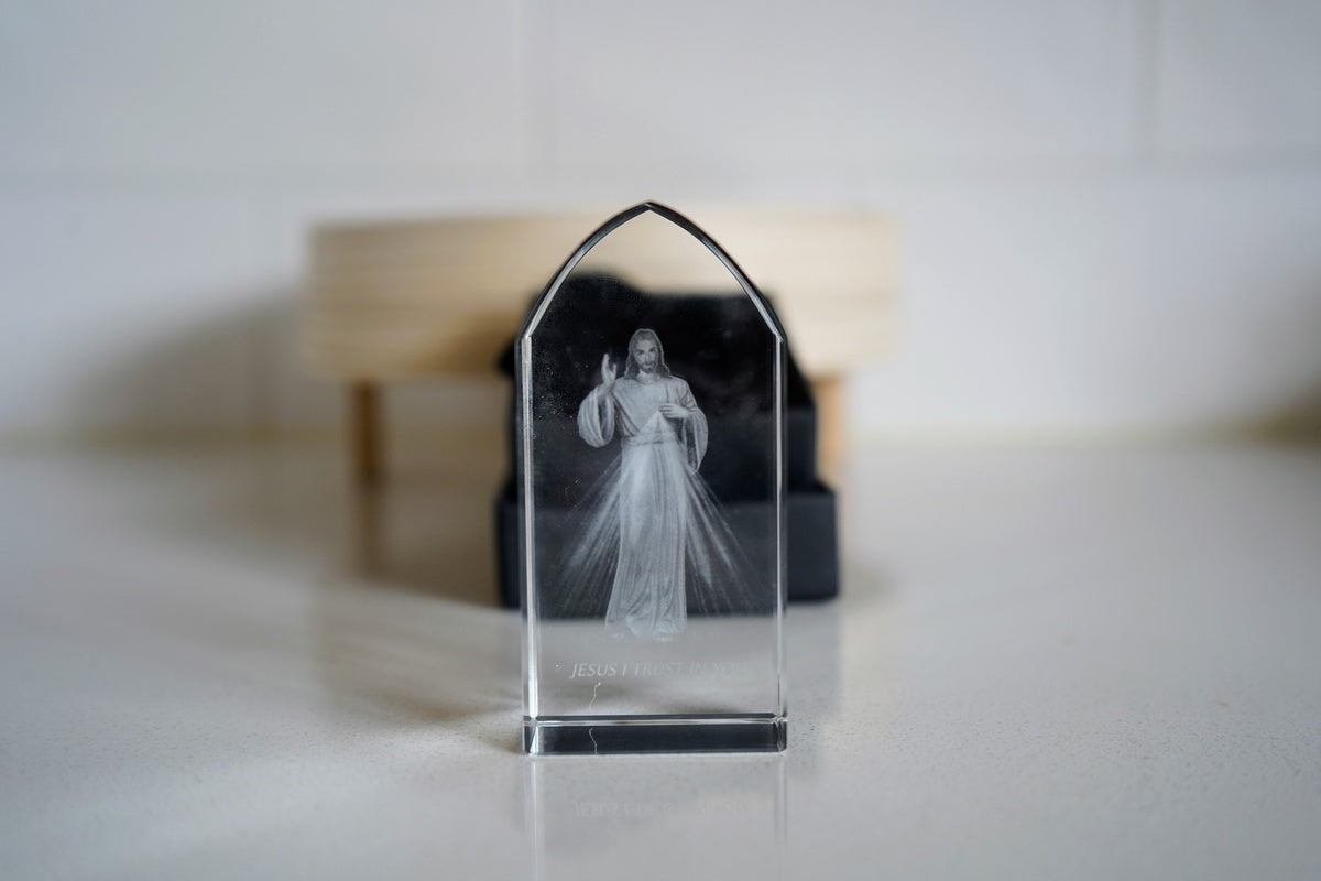 Divine Mercy Etched Glass