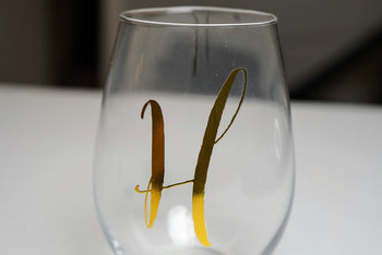 Drinking Glass with H monogram